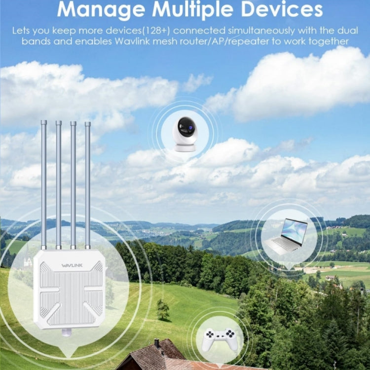 WAVLINK WN573HX3 AX3000 Waterproof Outdoor WiFi Wireless Outdoor Dual Band Router, US Plug, UK Plug, EU Plug, AU Plug WAVLINK WN573HX3 AX3000 Waterproof Outdoor WiFi Wireless Outdoor Dual Band Router, US Plug, UK Plug, EU Plug, AU Plug